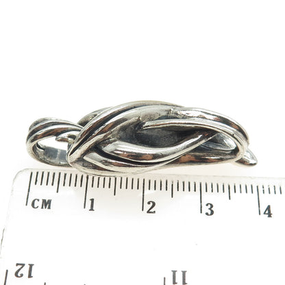 SKILL FULL SILVERSMITHS 925 Sterling Silver Vintage Ribbed Modernist Pendant