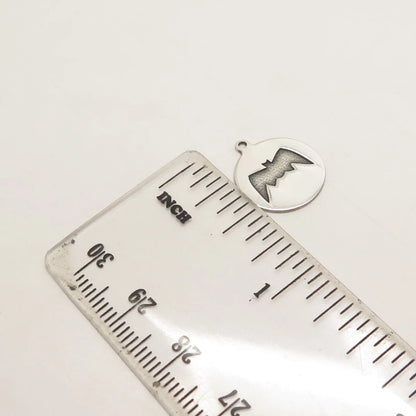 925 Sterling Silver USA Two In Town Bat Charm Pendant