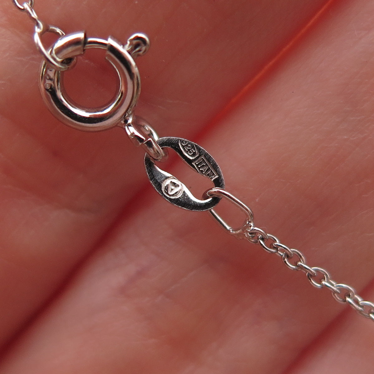 Jane Seymour 925 Sterling Silver Real Diamond Heart Cable Chain Necklace 18"