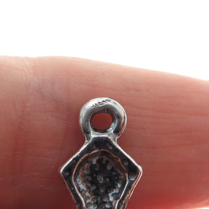 925 Sterling Silver Vintage Crucifix Cross Religious Oxidized Pendant