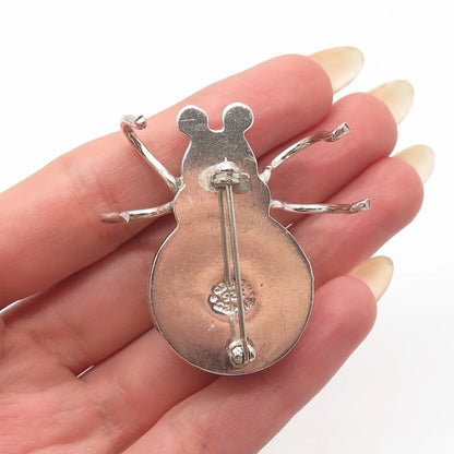 925 Sterling Silver Vintage Mexico Beatle Insect Pin Brooch