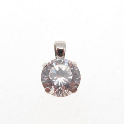 JH YOUNG 925 Sterling Silver Round-Cut C Z Mini Charm Pendant