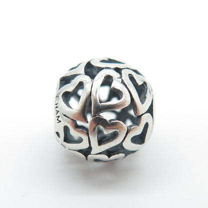 CHAMILIA 925 Sterling Silver Open Hearts Bead Charm