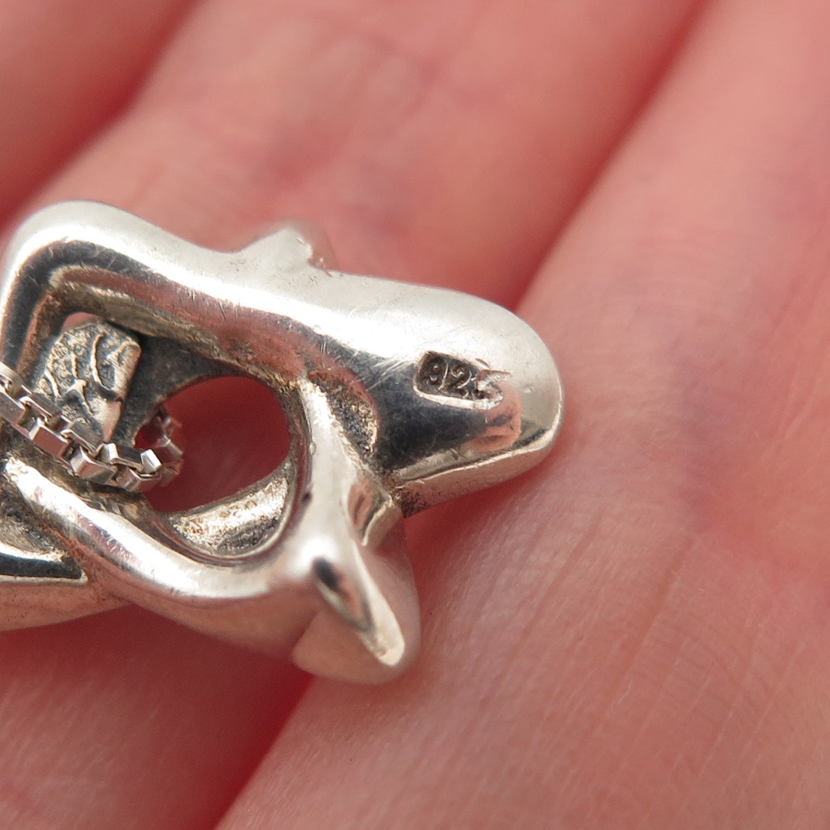 Hagit Gorali 925 Sterling Silver Vintage Star of David Box Chain Necklace 18"