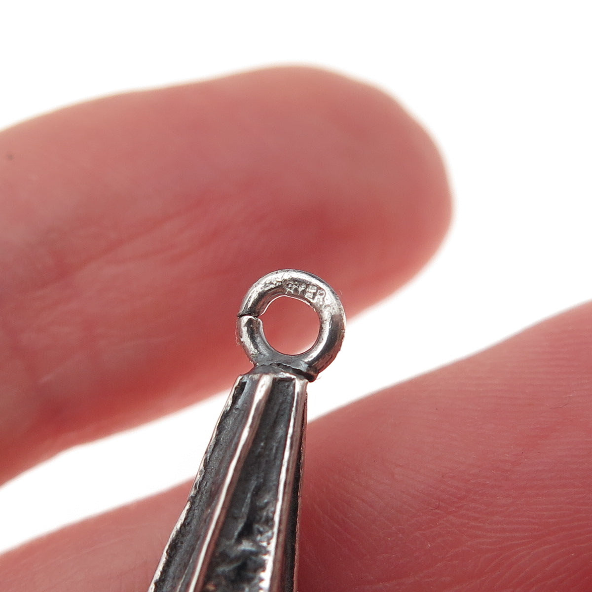 925 Sterling Silver Vintage Modernist Cone Oxidized Jacket Earrings