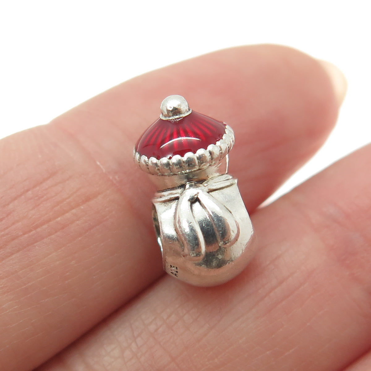 PANDORA 925 Sterling Silver Enamel Snowman Bead Charm