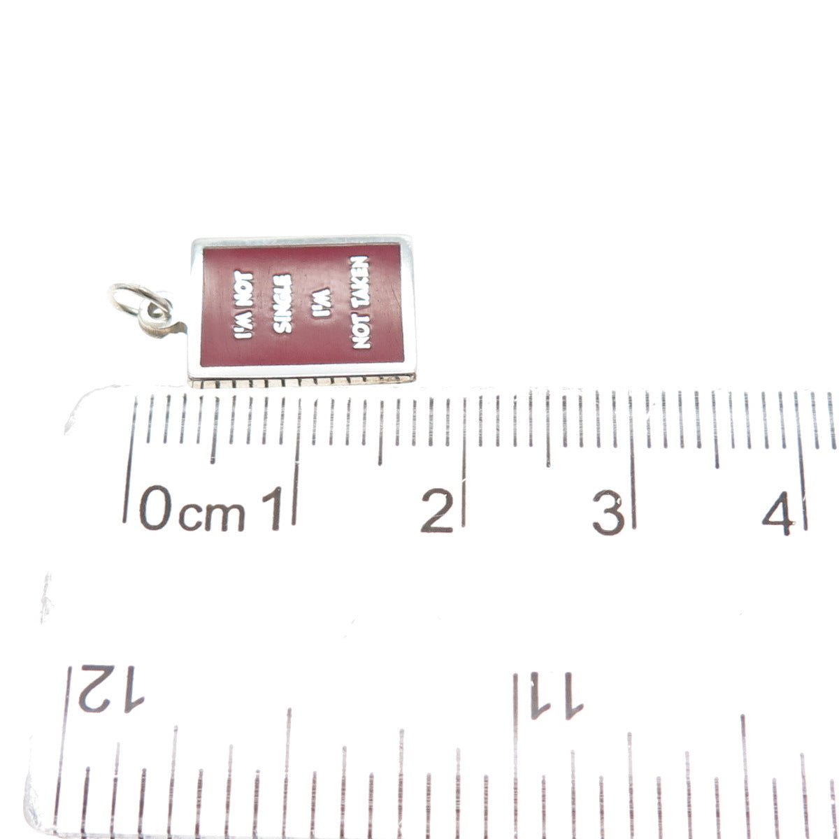 925 Sterling Silver Enamel I'm Not Single I'm Not Taken Minimalist Charm Pendant