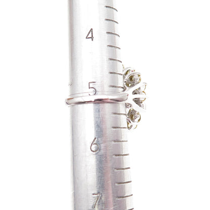 925 Sterling Silver Round-Cut Canary C Z Cluster Ring Size 5.25