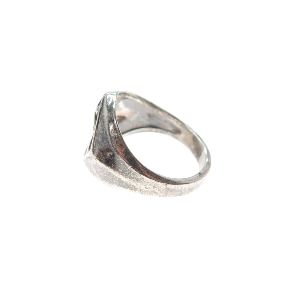 VARGAS 925 Sterling Silver Vintage Boy Scouts Oxidized Signet Ring Size 4