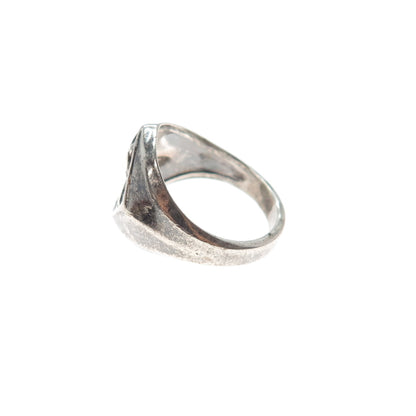 VARGAS 925 Sterling Silver Vintage Boy Scouts Oxidized Signet Ring Size 4