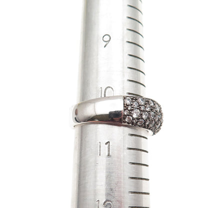 925 Sterling Silver Round-Cut C Z Sparkle Ring Size 10.5