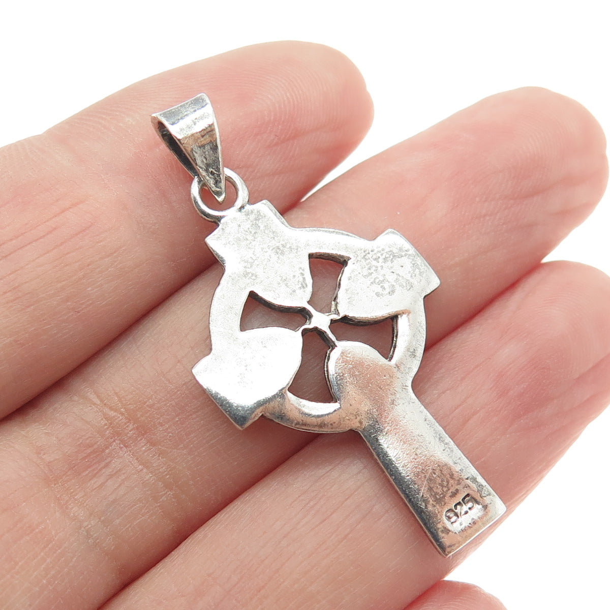 925 Sterling Silver Vintage Celtic Cross Oxidized Pendant