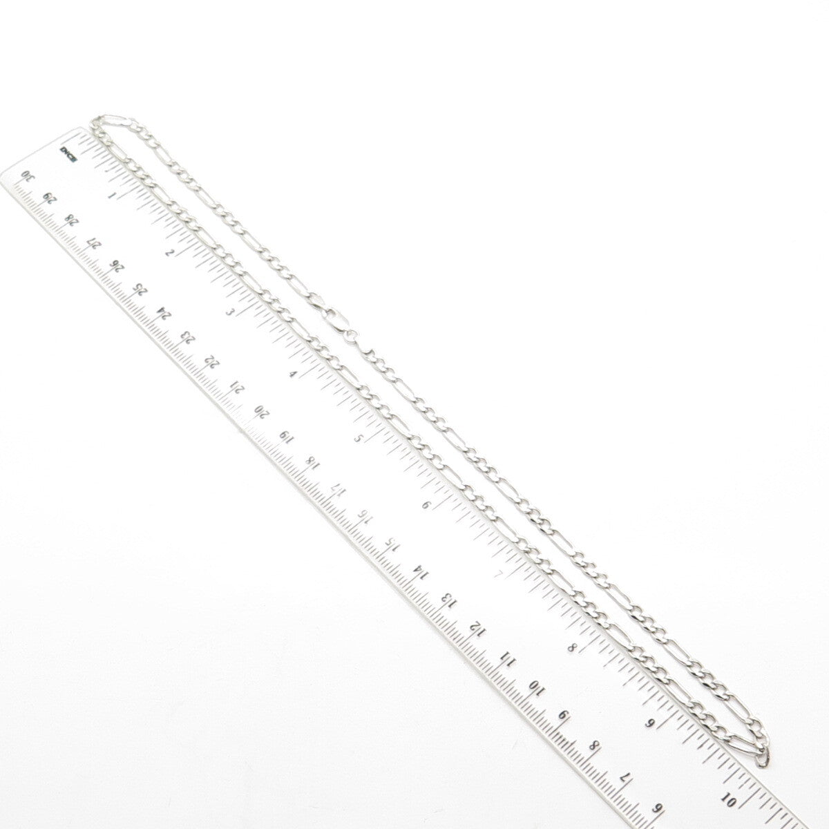 925 Sterling Silver Italy Figaro Chain Necklace 20"