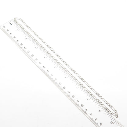 925 Sterling Silver Italy Figaro Chain Necklace 20"