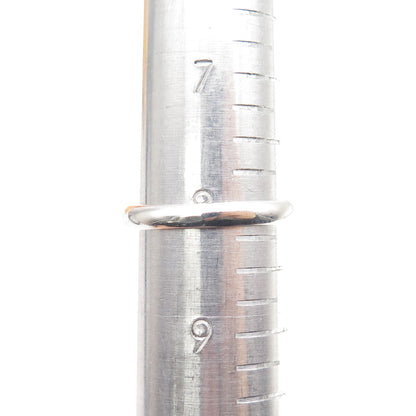 925 Sterling Silver Vintage Real Black Onyx Modernist Band Ring Size 8.25