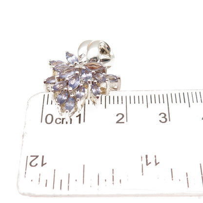 Chuck Clemency 925 Sterling Silver Vintage Real Tanzanite Mini Charm Pendant
