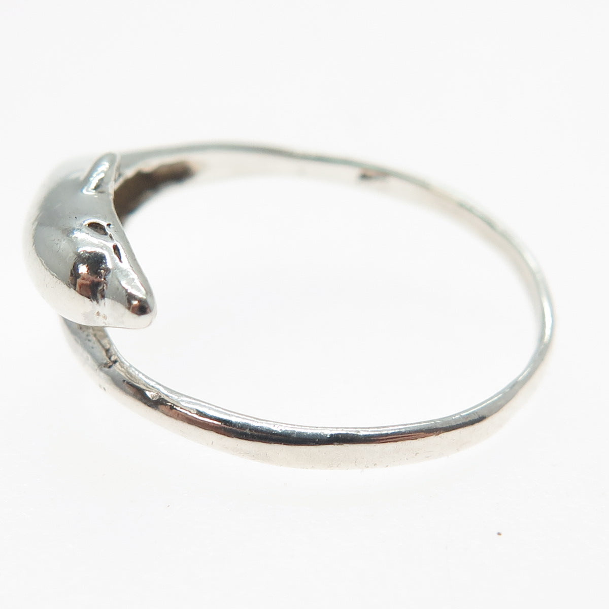 925 Sterling Silver Vintage Dolphin Ring Size 9.25