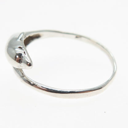 925 Sterling Silver Vintage Dolphin Ring Size 9.25