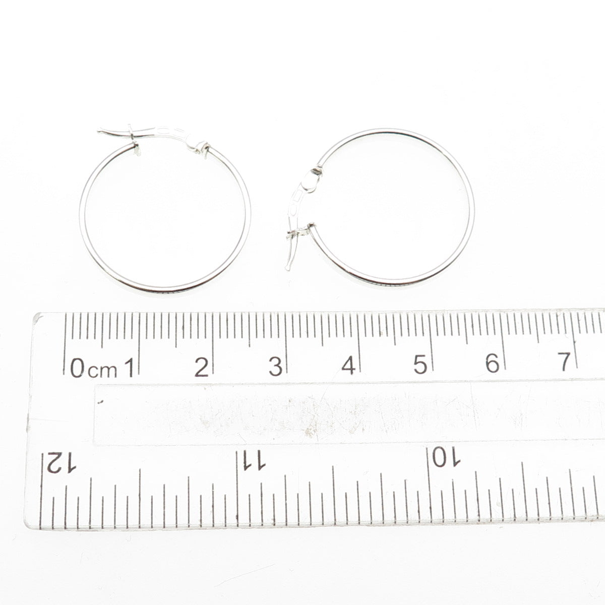 925 Sterling Silver Italy Hoop Earrings