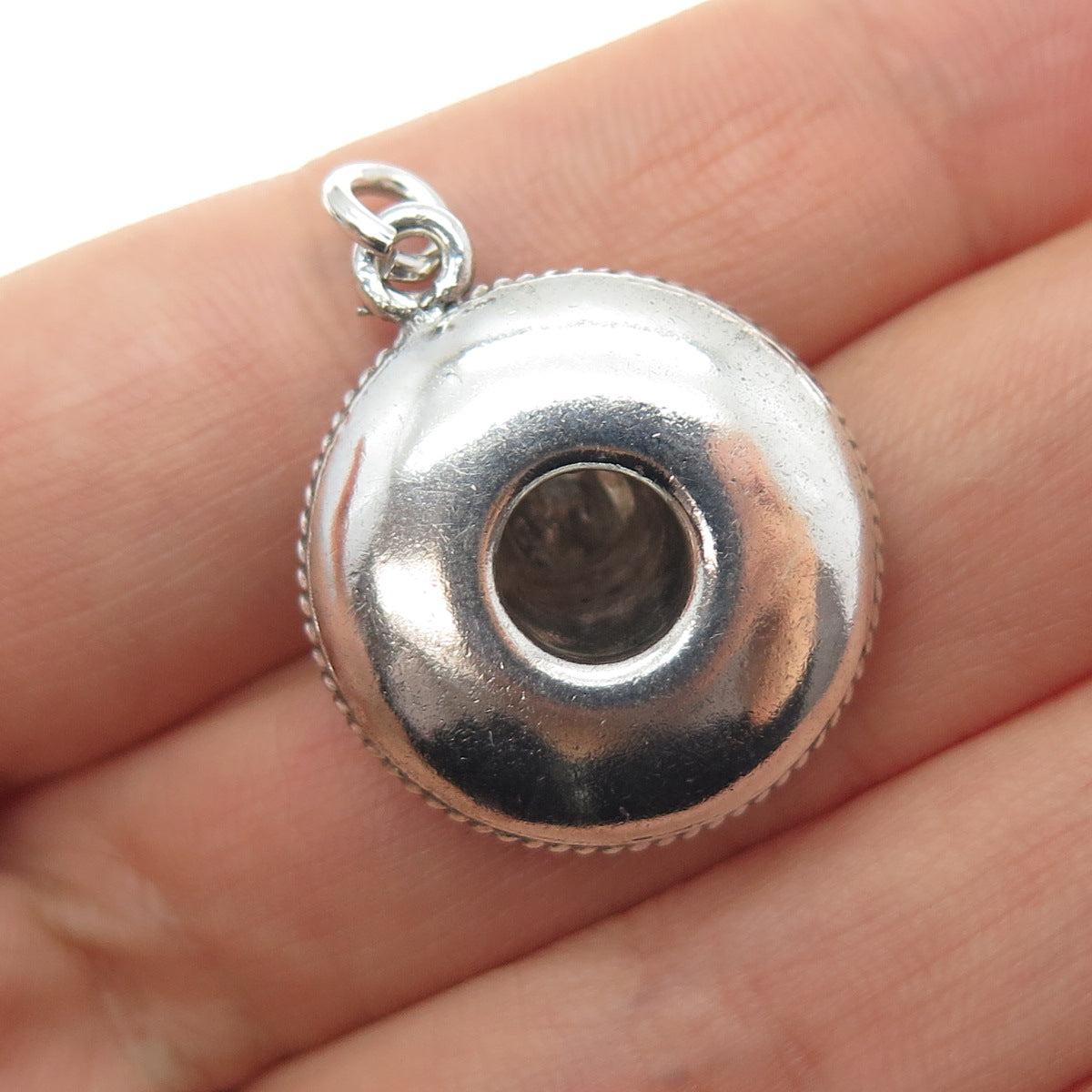 925 Sterling Silver Vintage Sombrero Oxidized 3D Charm Pendant