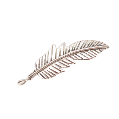 Old Pawn 925 Sterling Silver Vintage Southwestern Feather Tribal Charm Pendant