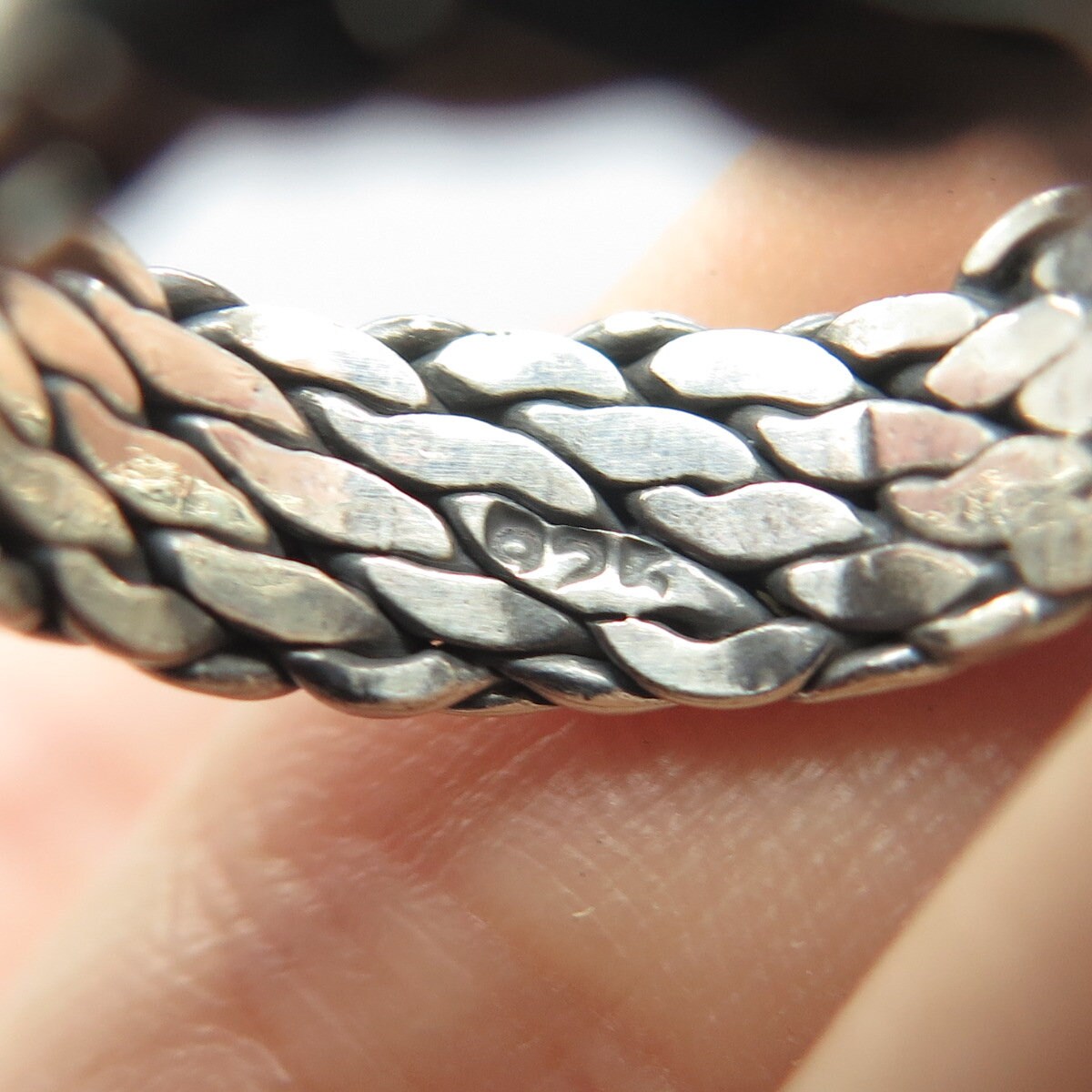 925 Sterling Silver Vintage Woven Band Ring Size 6.75