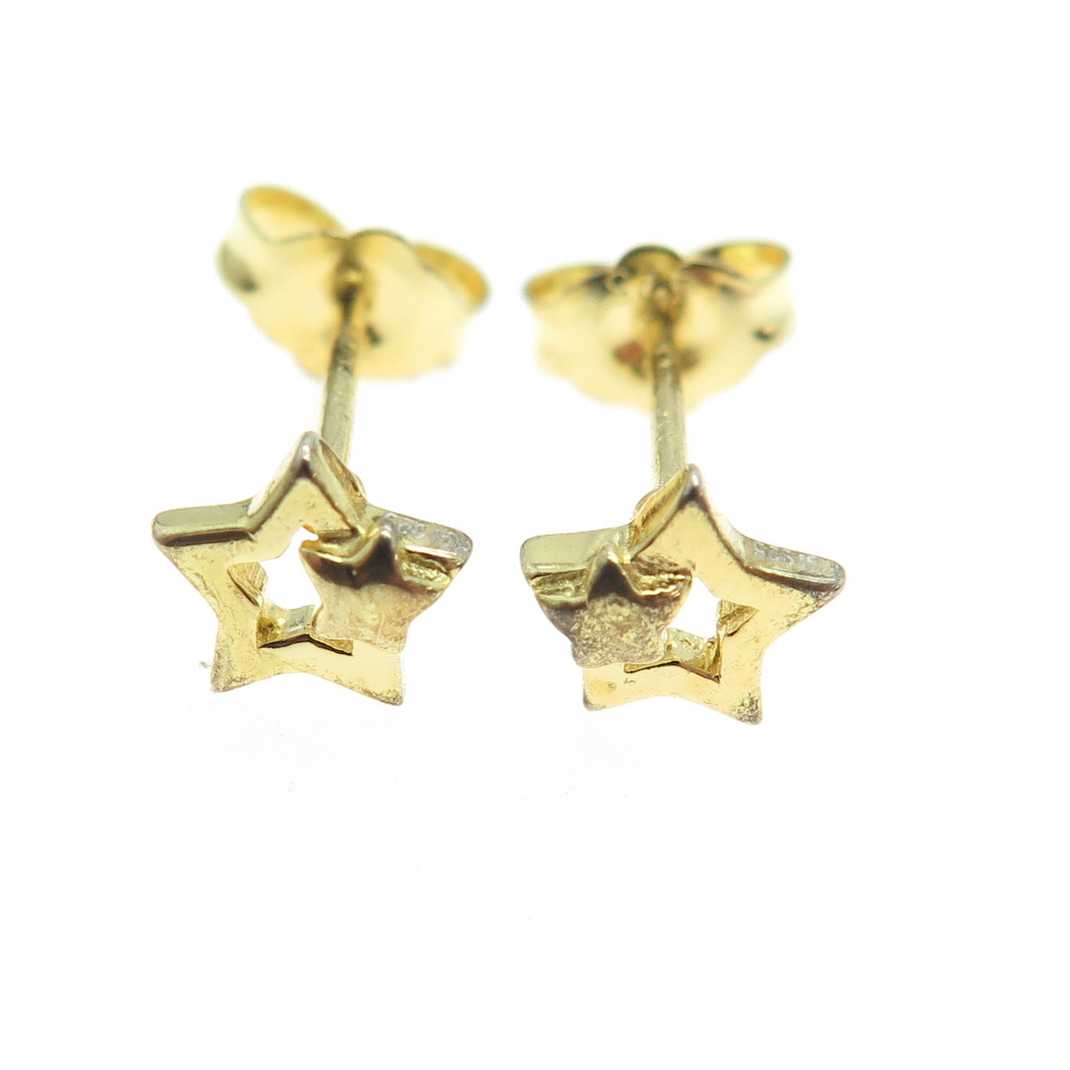 925 Sterling Silver Gold Plated Star Stud Earrings