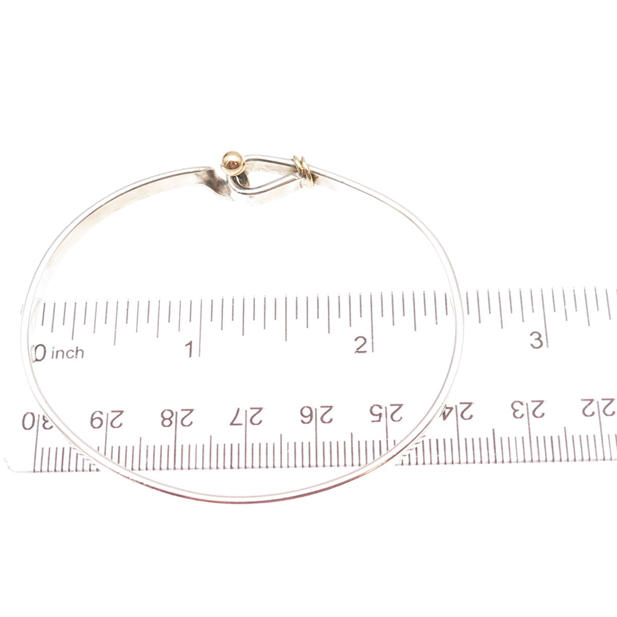 Tiffany & Co. 925 Sterling Silver 18K Gold Vintage Hook Eye Bangle Bracelet 6.5"