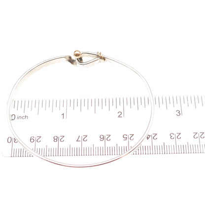 Tiffany & Co. 925 Sterling Silver 18K Gold Vintage Hook Eye Bangle Bracelet 6.5"