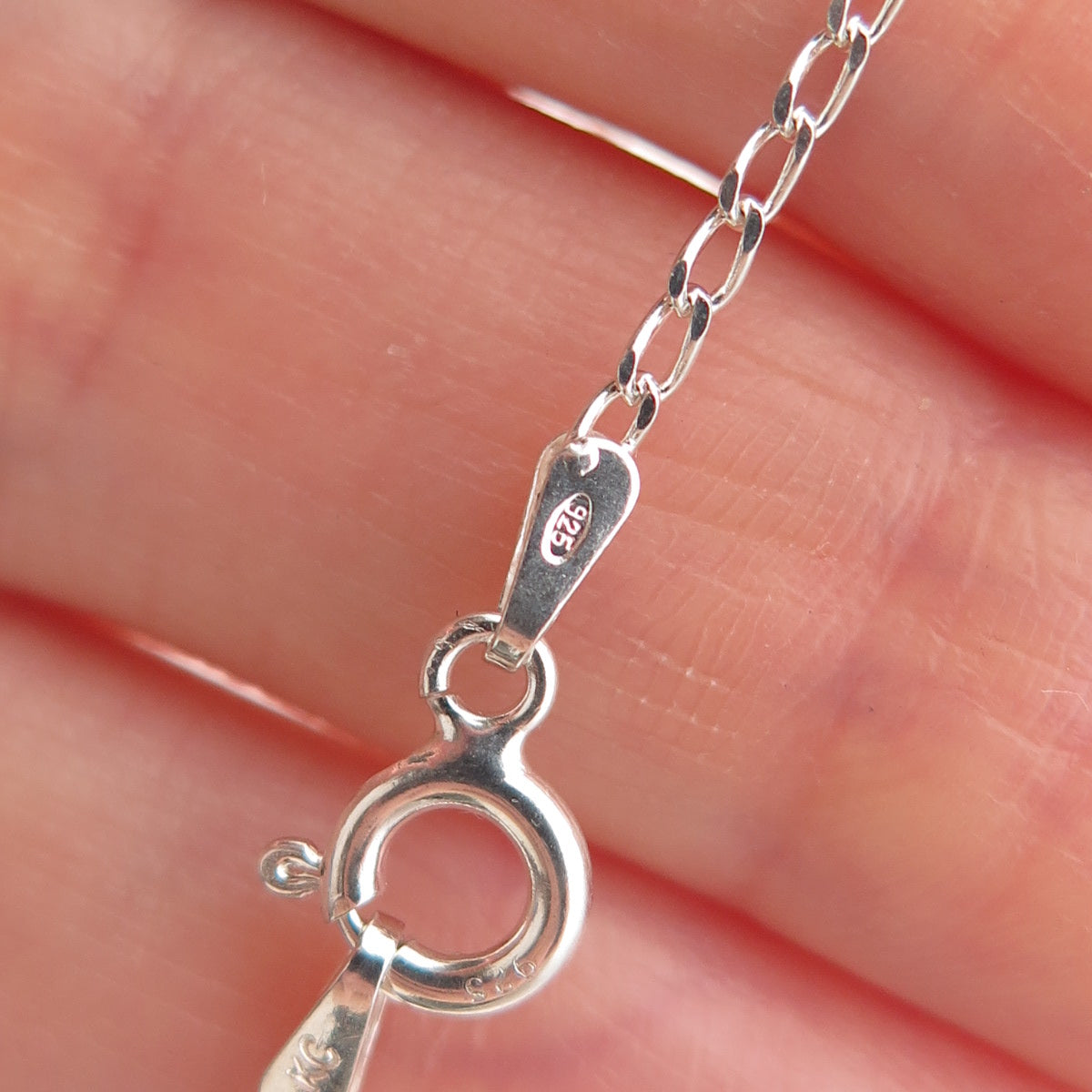 925 Sterling Silver Italy Curb Chain Necklace 18"