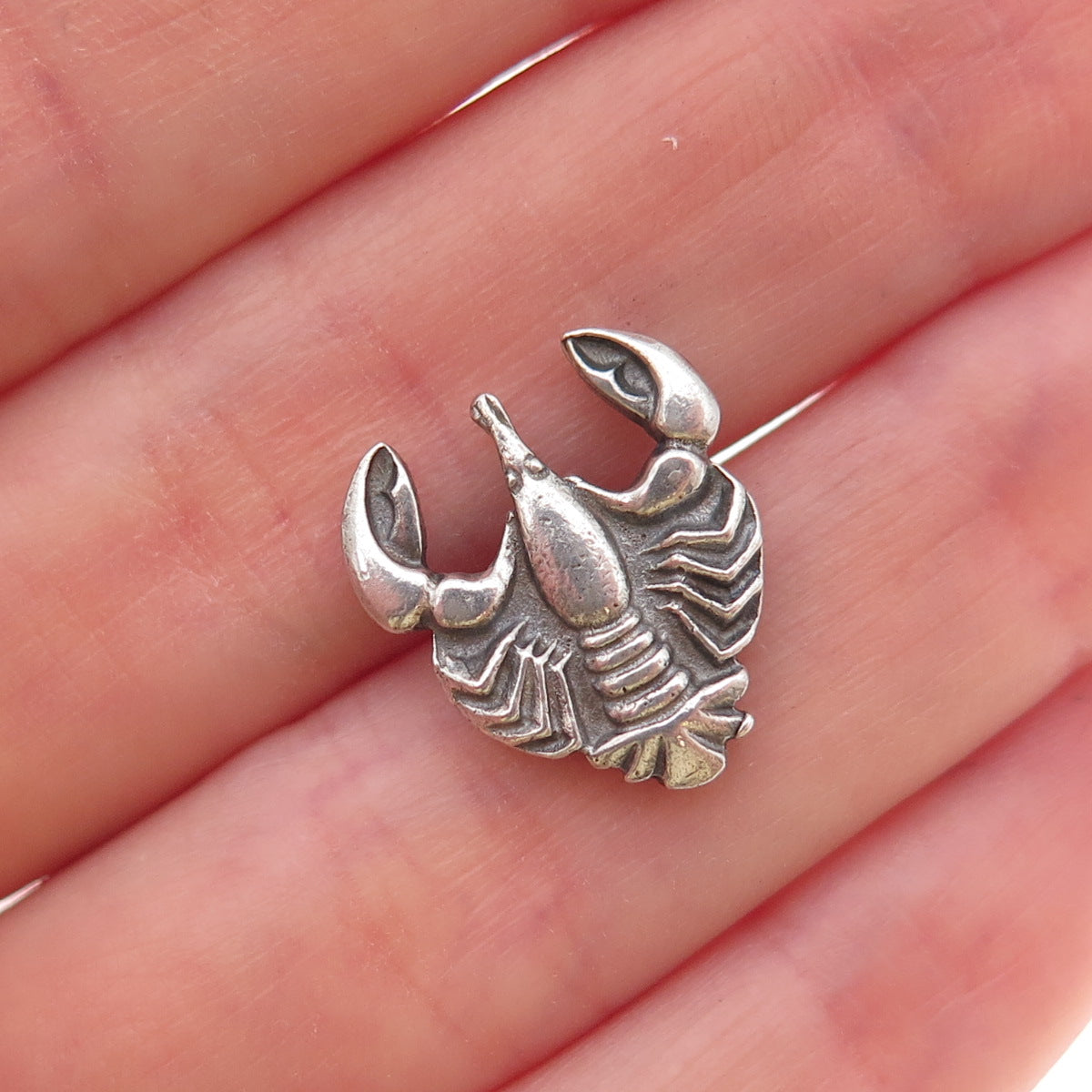 Anson Sterling Silver Antique Art Deco Scorpio Zodiac Sign Tie Tack / Lapel Pin