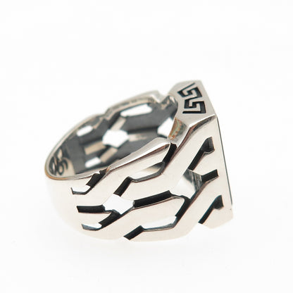 CHIMODA 925 Sterling Silver Real Black Onyx Woven Ring Size 6.5