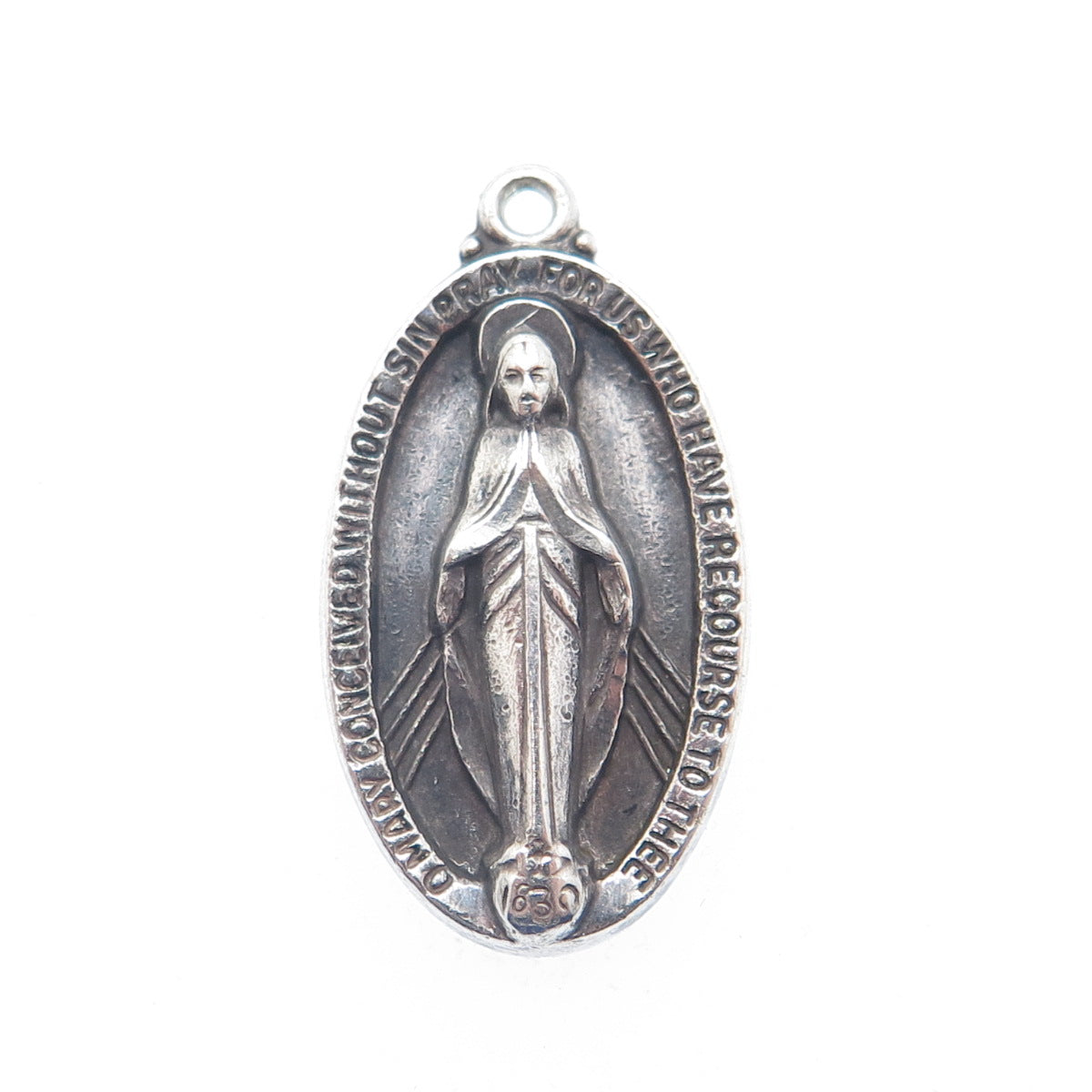 WALTER E. HAYWARD 925 Sterling Silver Vintage St. Mary Religious Charm Pendant