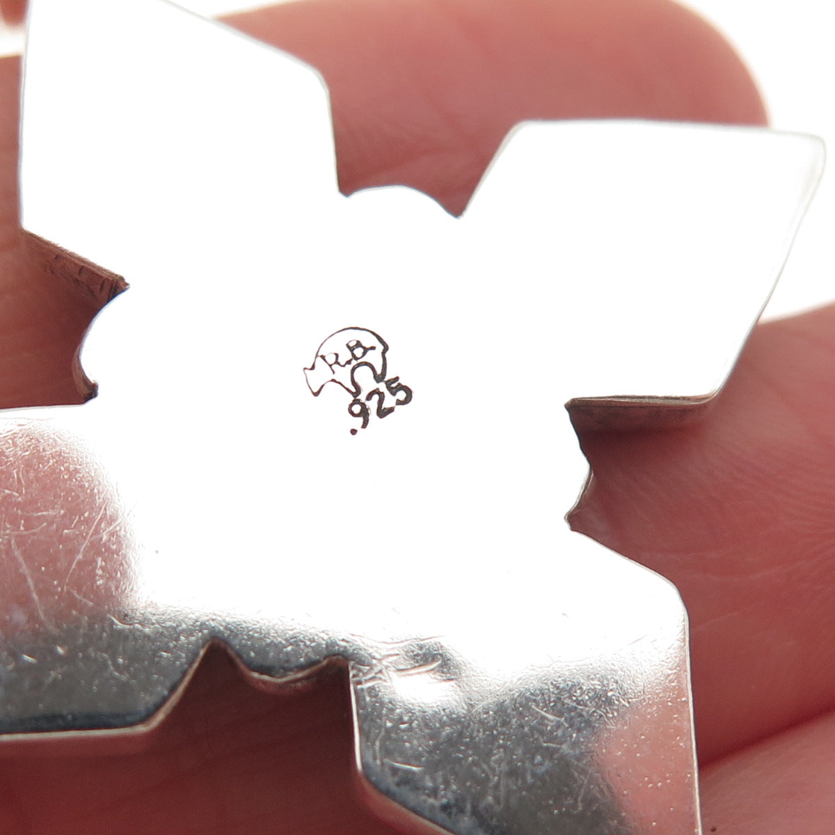 Running Bear Old Pawn 925 Sterling Silver Vintage Turquoise Cross Tribal Pendant