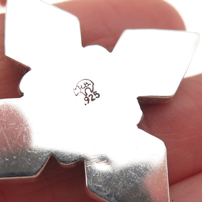 Running Bear Old Pawn 925 Sterling Silver Vintage Turquoise Cross Tribal Pendant