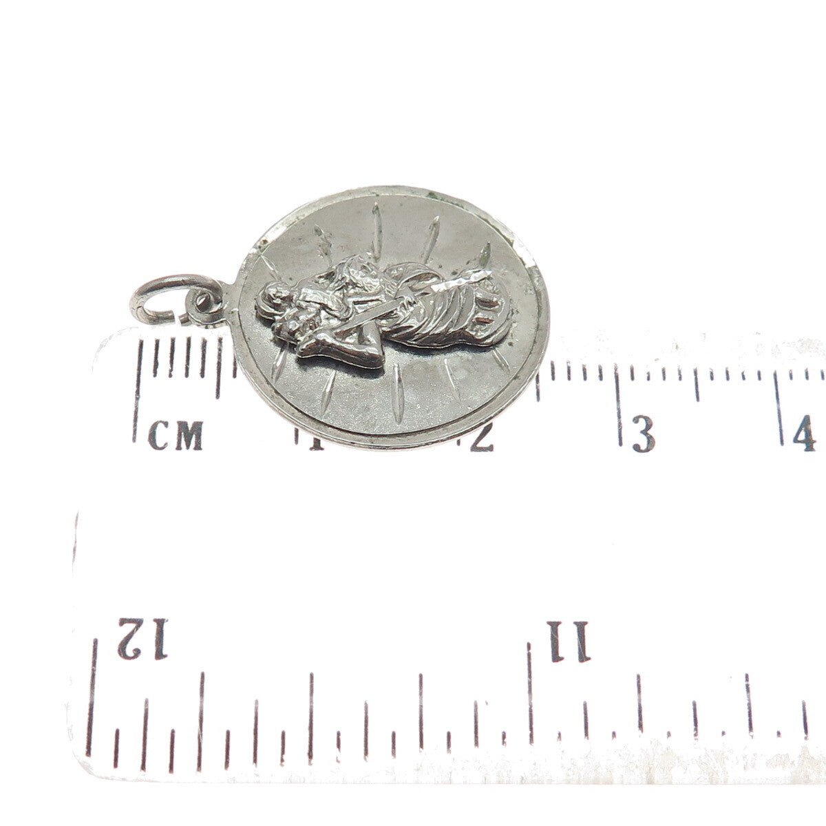 CHAPEL 925 Sterling Silver Vintage St. Christopher Religious Pendant