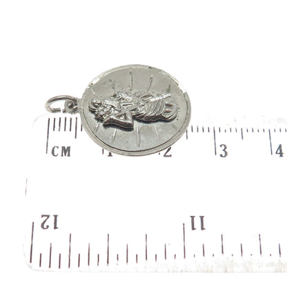 CHAPEL 925 Sterling Silver Vintage St. Christopher Religious Pendant