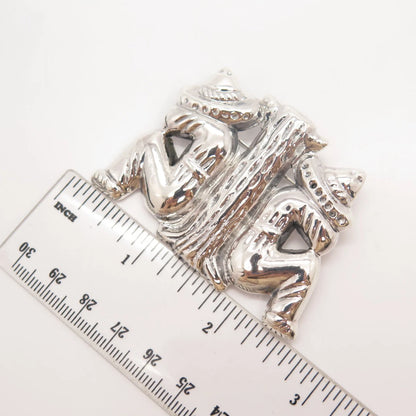 925 Sterling Silver Vintage Mexico Mexican Wanderer Pin Brooch