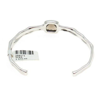 CHARLES GARNIER 925 Sterling Silver Real Smoky Quartz Adjustable Bracelet 6.75"