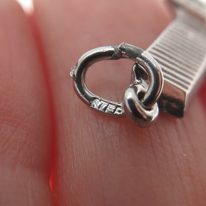925 Sterling Silver Vintage United Nations Headquarters Minimalist Charm Pendant