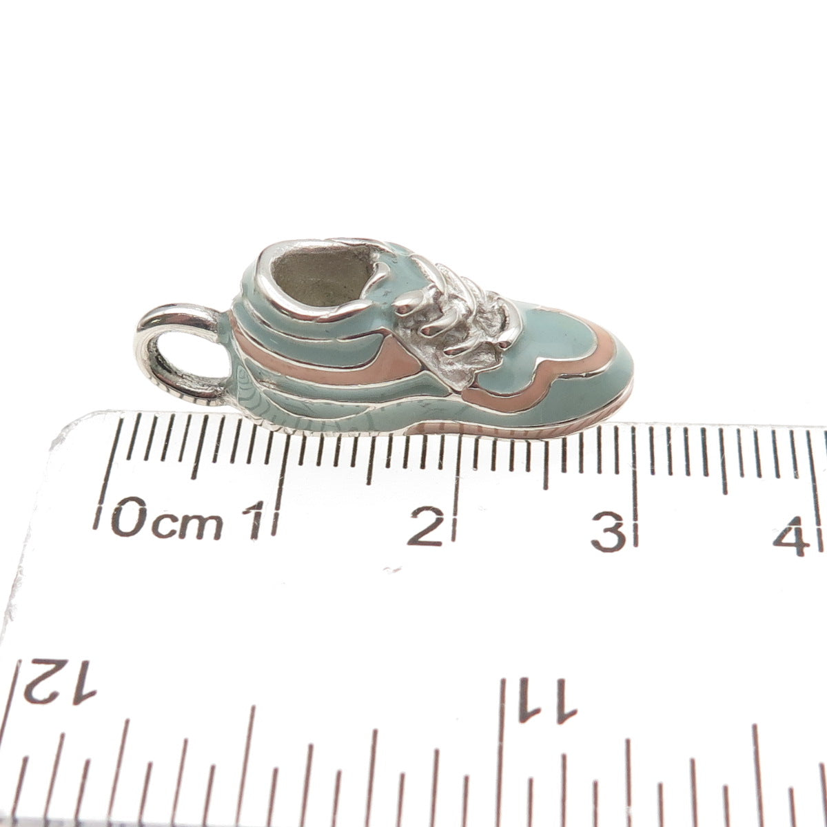 E. Pearl 925 Sterling Silver Vintage Enamel Sneakers Shoe 3D Charm Pendant