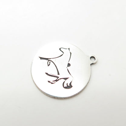 925 Sterling Silver USA Two In Town Horse Charm Pendant