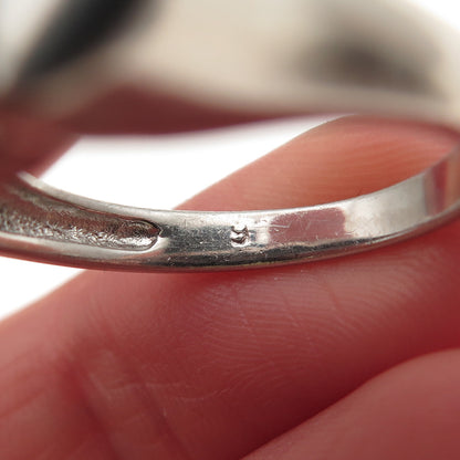 925 Sterling Silver Round-Cut C Z Modernist Overlap Disc Ring Size 9.5
