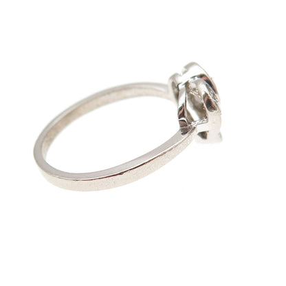 Charles Winston 925 Sterling Silver Real Round-Cut Diamond Heart Ring Size 7
