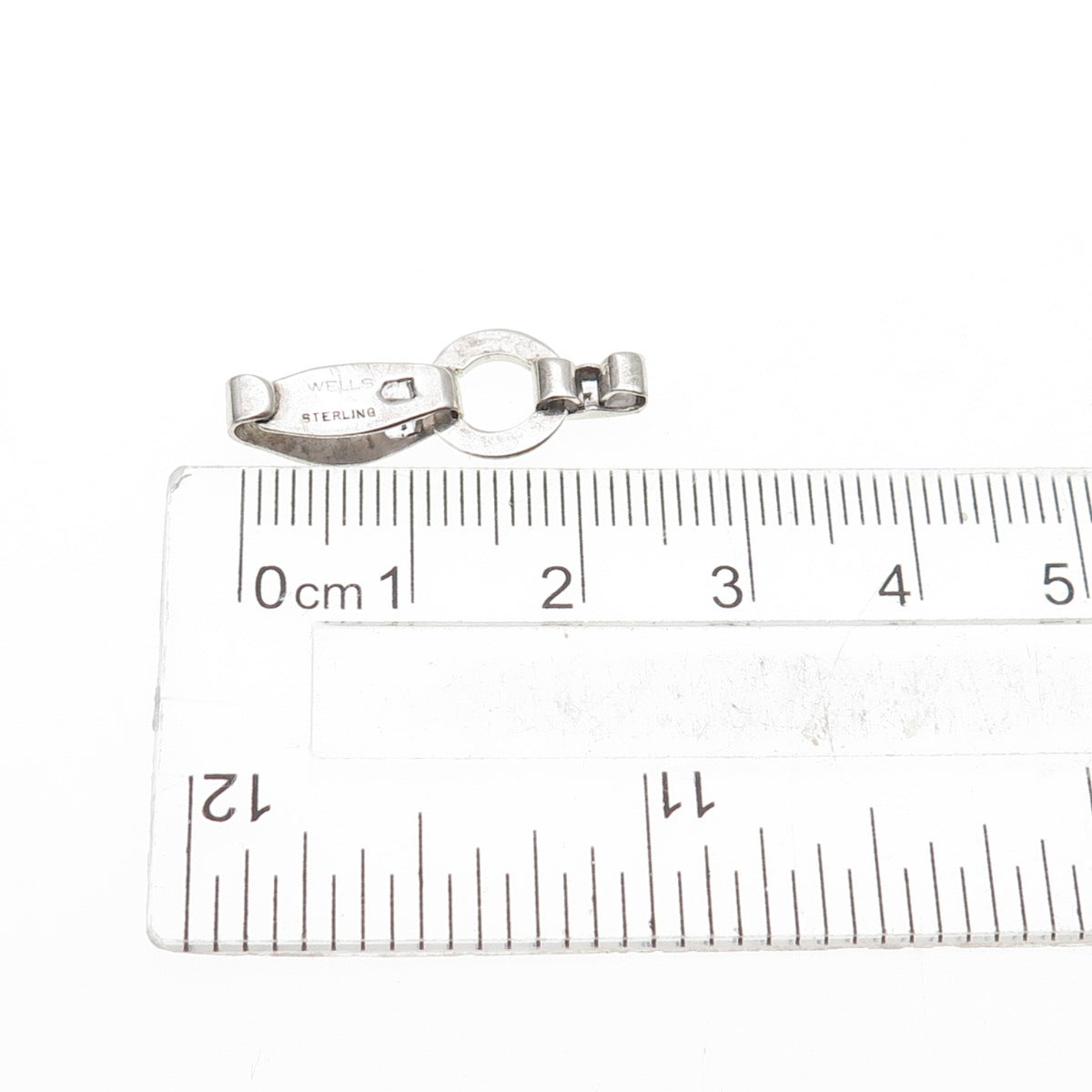 WELLS 925 Sterling Silver Antique Art Deco Bracelet / Necklace Hook Box Lock