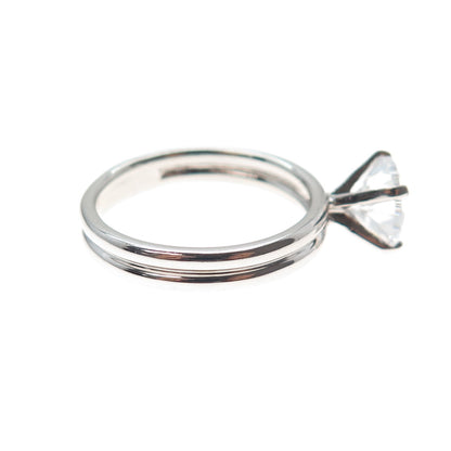 925 Sterling Silver Round-Cut C Z Engagement Ring Size 8.25
