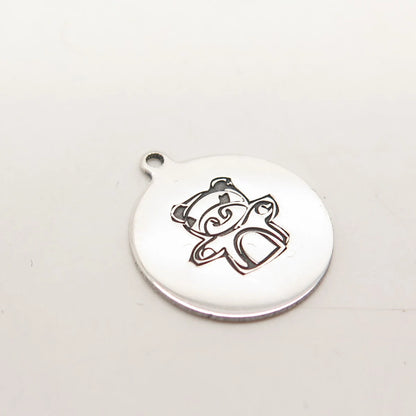 925 Sterling Silver USA Two In Town Panda Charm Pendant
