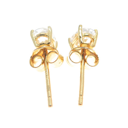 925 Sterling Silver Gold Plated Oval-Cut C Z Stud Earrings