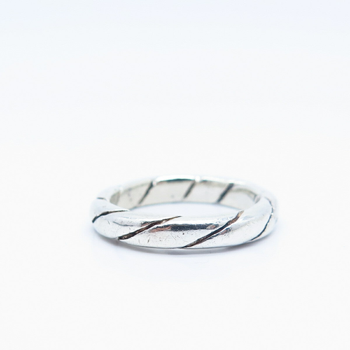 925 Sterling Silver Twisted Band Ring Size 7