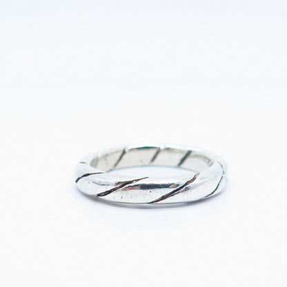 925 Sterling Silver Twisted Band Ring Size 7